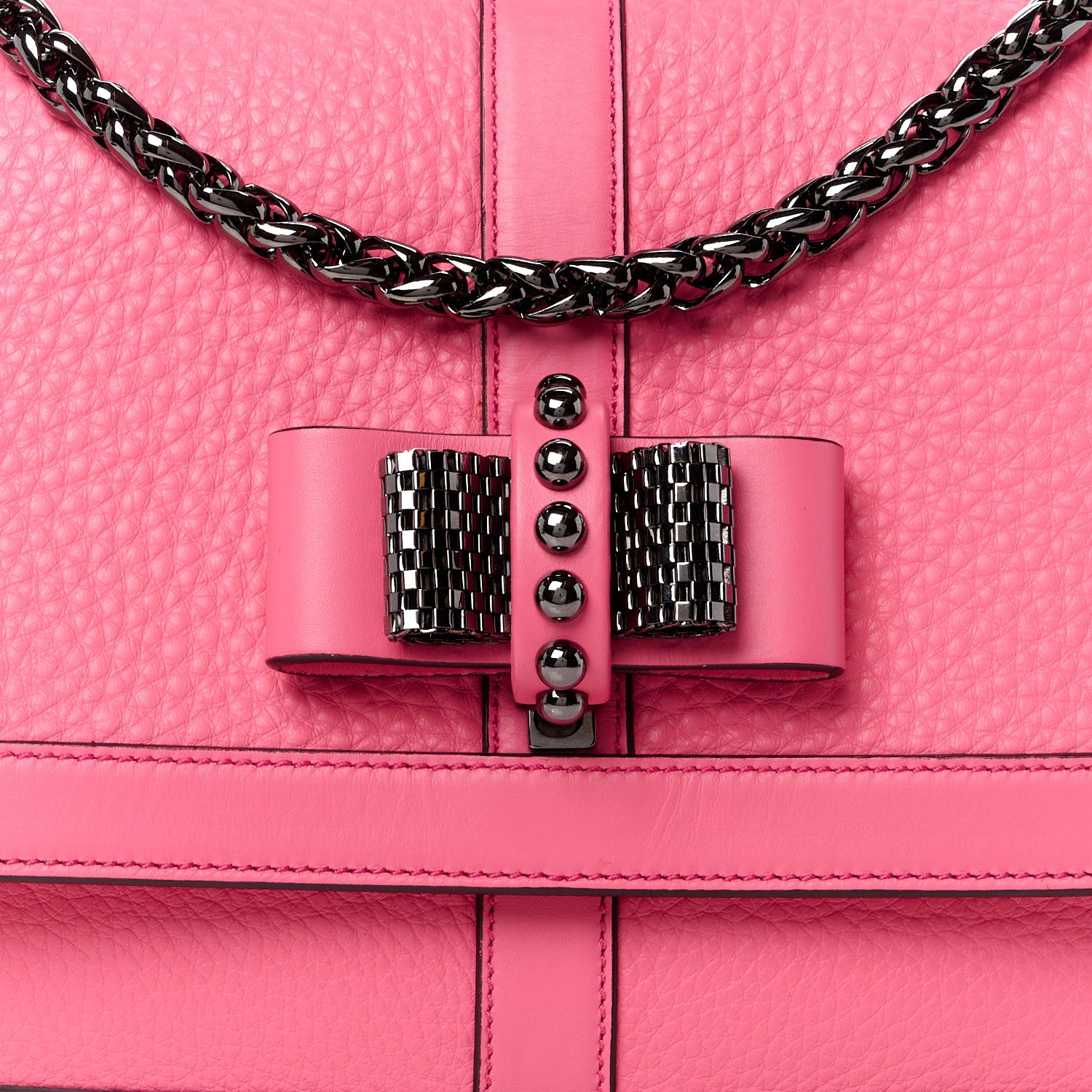 Christian Louboutin Calfskin Small Sweet Charity Shoulder Bag Pink 8 of 13