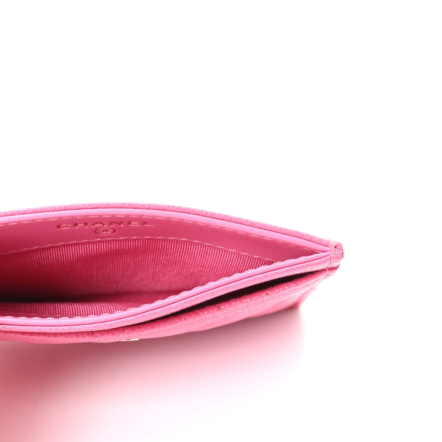 Caviar Quilted Card Holder Pink