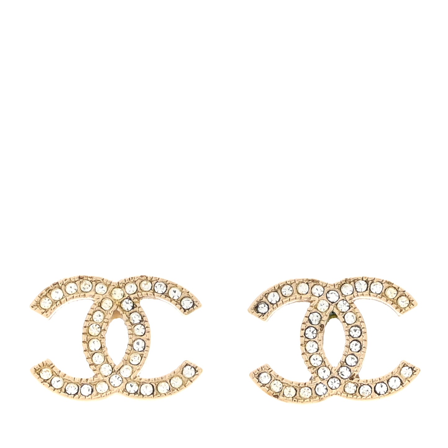 Crystal CC Earrings Gold
