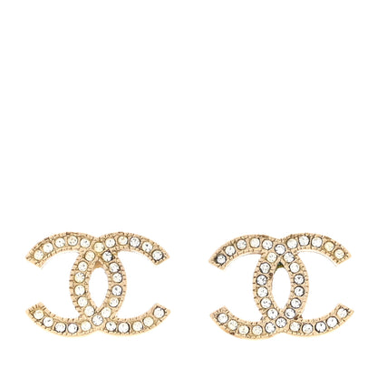 Chanel Crystal CC Earrings Gold 1 of 6
