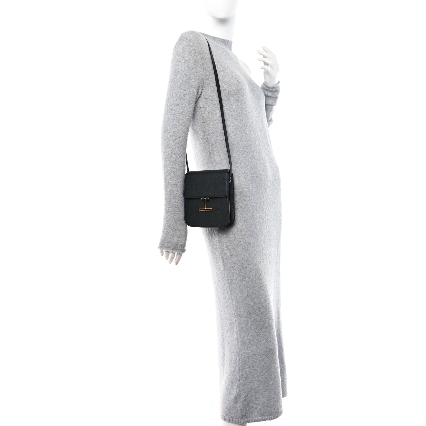 Grained Calfskin Mini T Clasp Tara Crossbody Bag