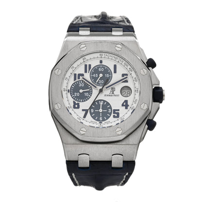 Audemars Piguet Stainless Steel Alligator 42mm Royal Oak Offshore Chronograph Automatic Watch White 26170ST.OO.D305CR.01 1 of 4