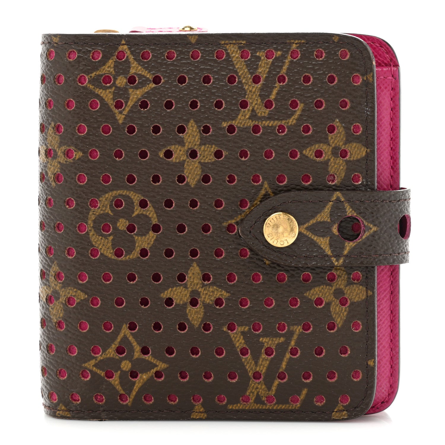 Louis Vuitton Monogram Perforated Compact Zipped Wallet Fuchsia 1 of 17