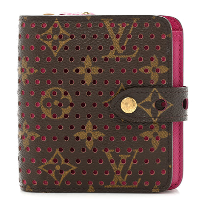 Louis Vuitton Monogram Perforated Compact Zipped Wallet Fuchsia 1 of 17
