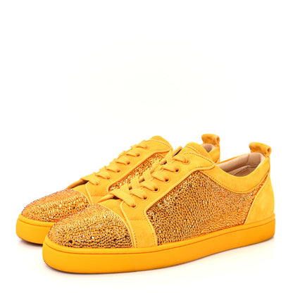 Christian Louboutin Calfskin Veau Velours Strass Mens Louis Junior Flat Sneakers 43.5 Topaz 4 of 9