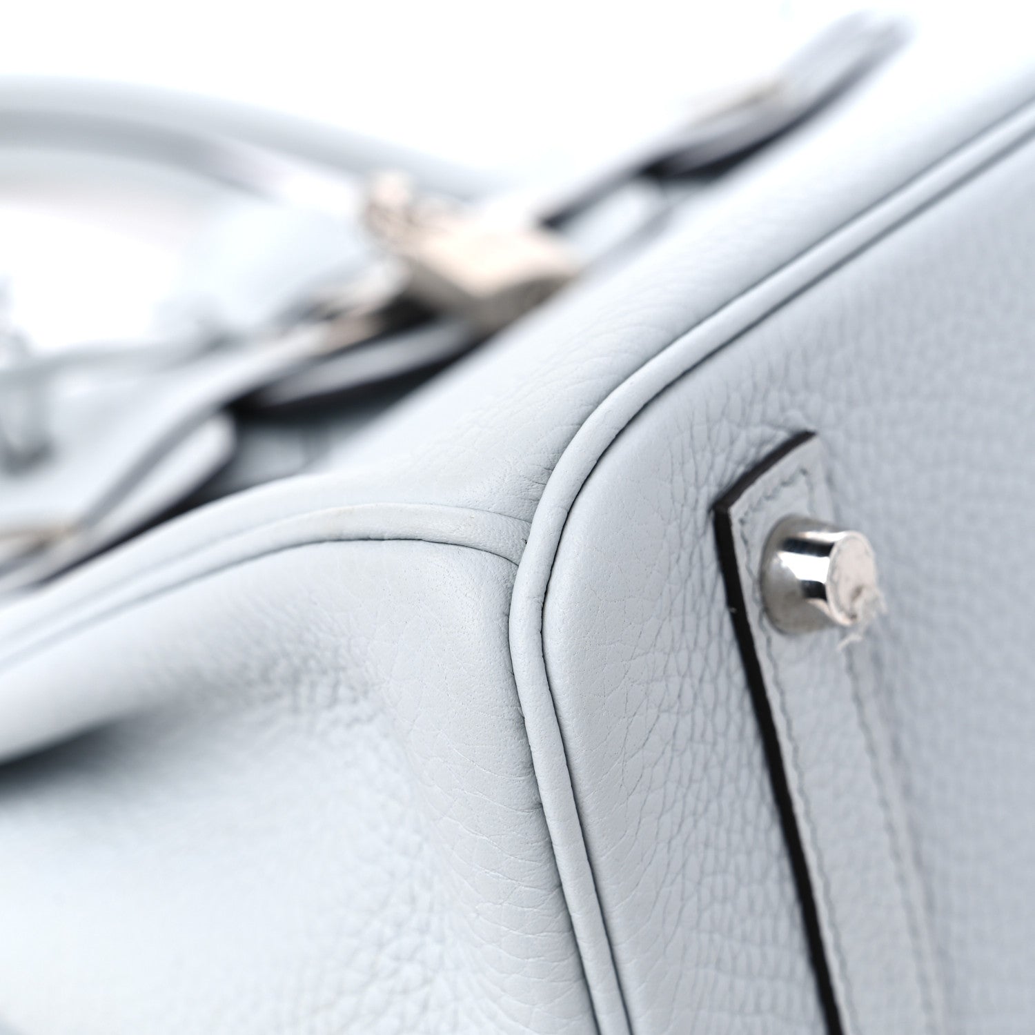 Hermes Taurillon Clemence Birkin 30 Bleu Pale 7 of 12