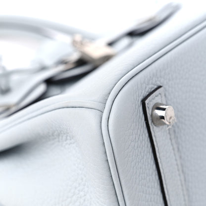 Hermes Taurillon Clemence Birkin 30 Bleu Pale 7 of 12