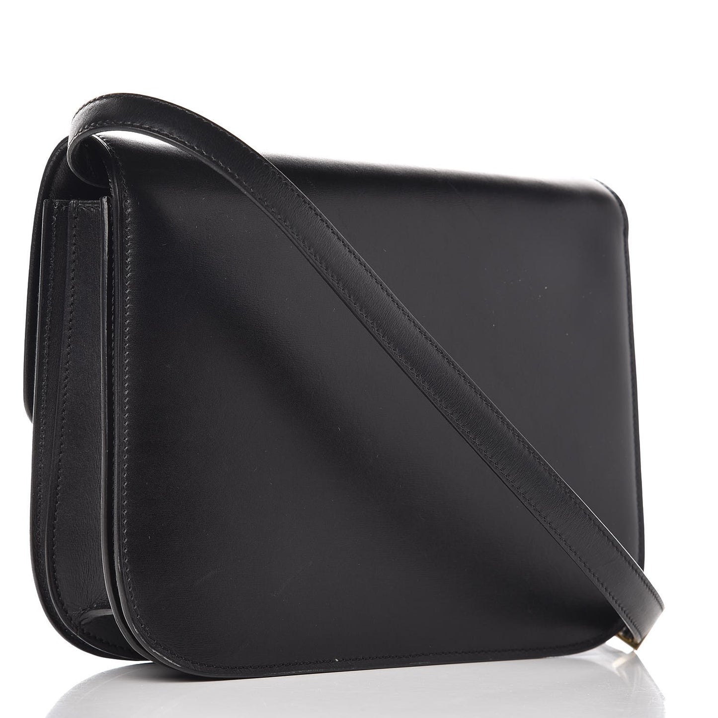 Box Calfskin Medium Classic Box Flap Bag Black