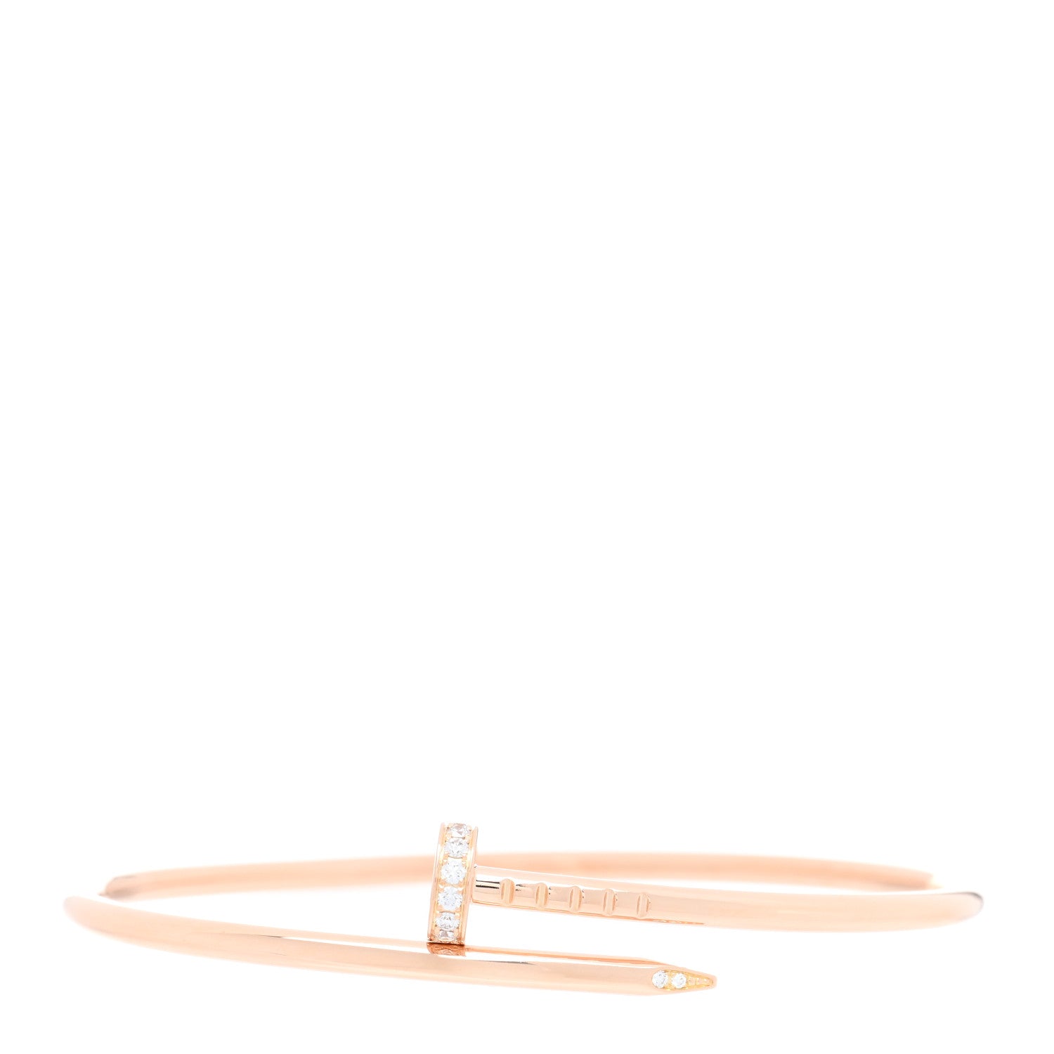 Cartier 18K Pink Gold Diamond Small Juste Un Clou Bracelet 16 1 of 4