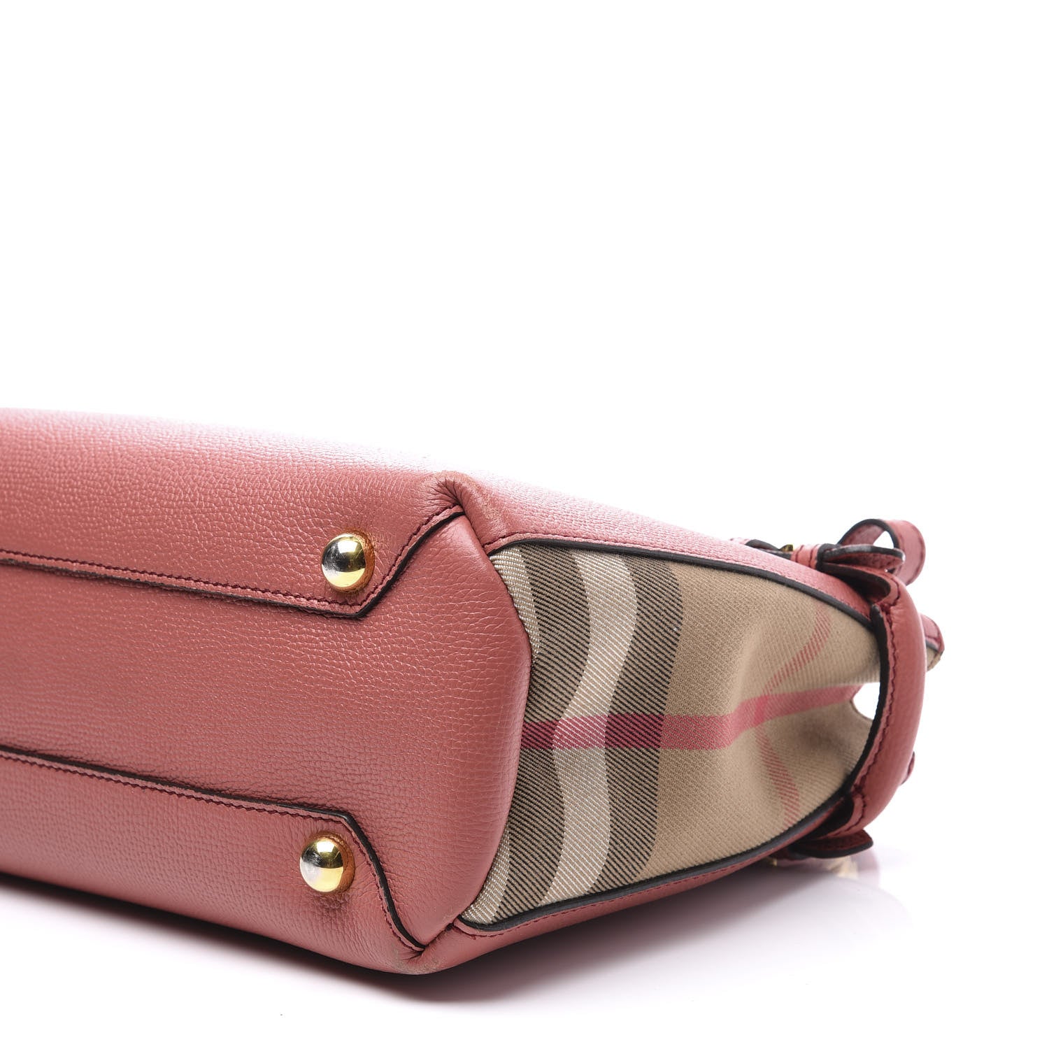 Burberry Grainy Calfskin House Check Small Banner Tote Cinnamon Red 8 of 10