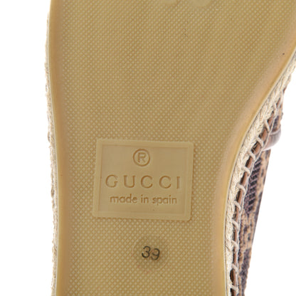Gucci Lame Nappa GG Monogram Espadrilles 39 Brown Beige Light Bronze 9 of 11