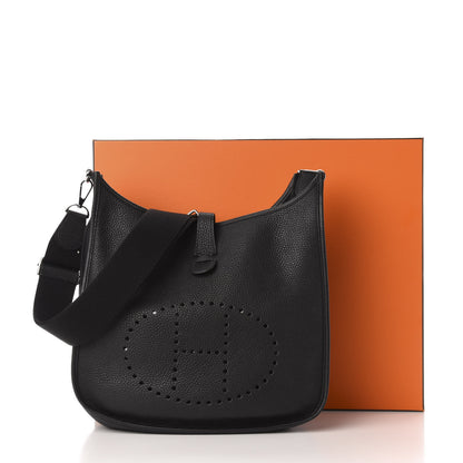 Hermes Taurillon Clemence Evelyne III GM Black 10 of 10