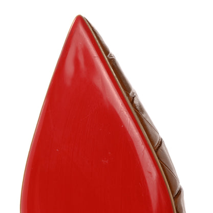 Christian Louboutin Calfskin Crocodile Embossed Choc Lock Flats 40 Biscotto 14 of 19