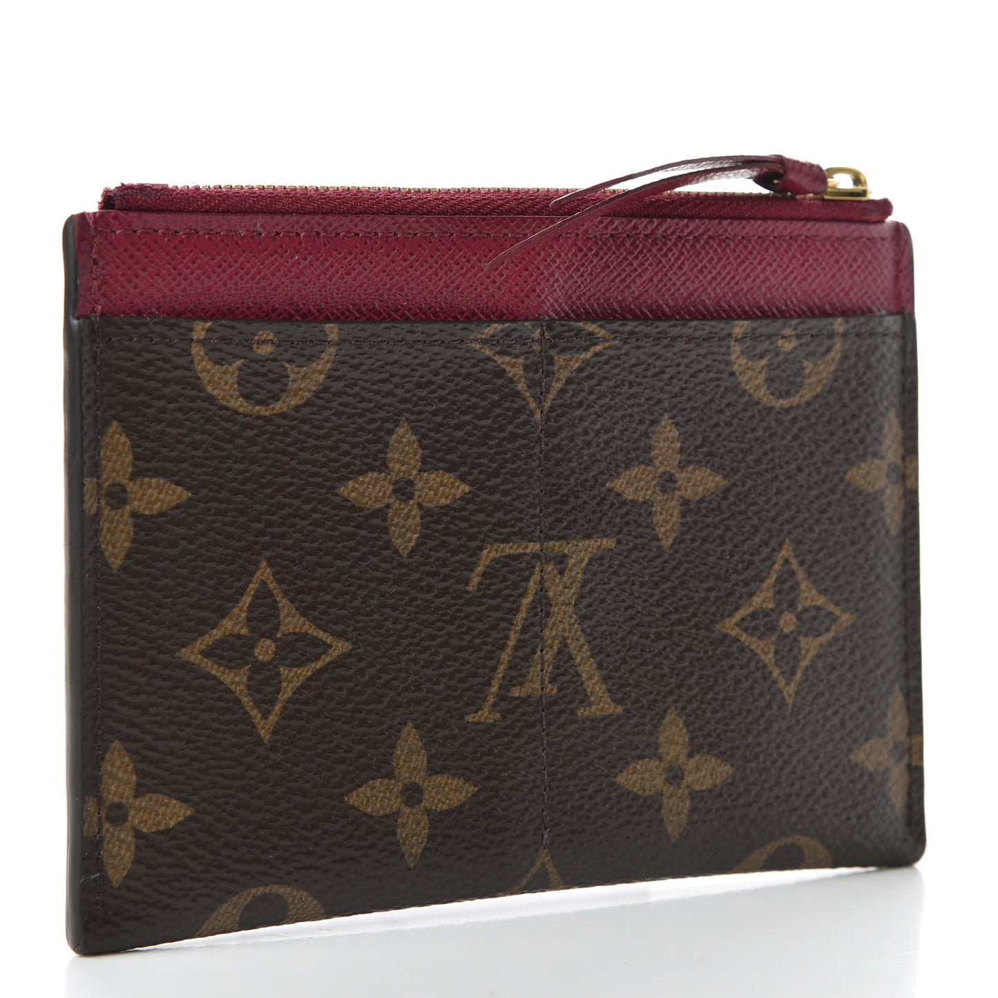 Monogram Zipped Card Holder Fuchsia