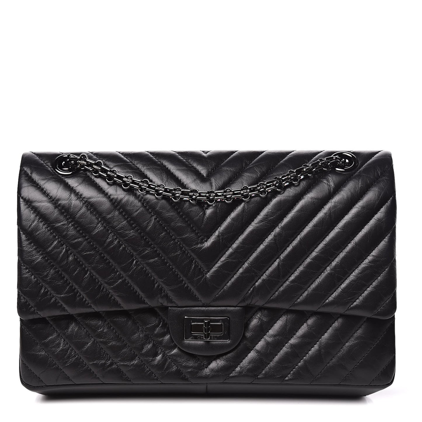 Aged Calfskin Chevron 2.55 Reissue 226 So Black