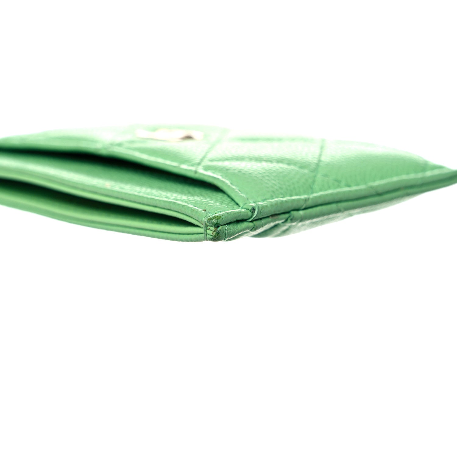 Chanel Caviar Quilted Card Holder Green 6 of 14