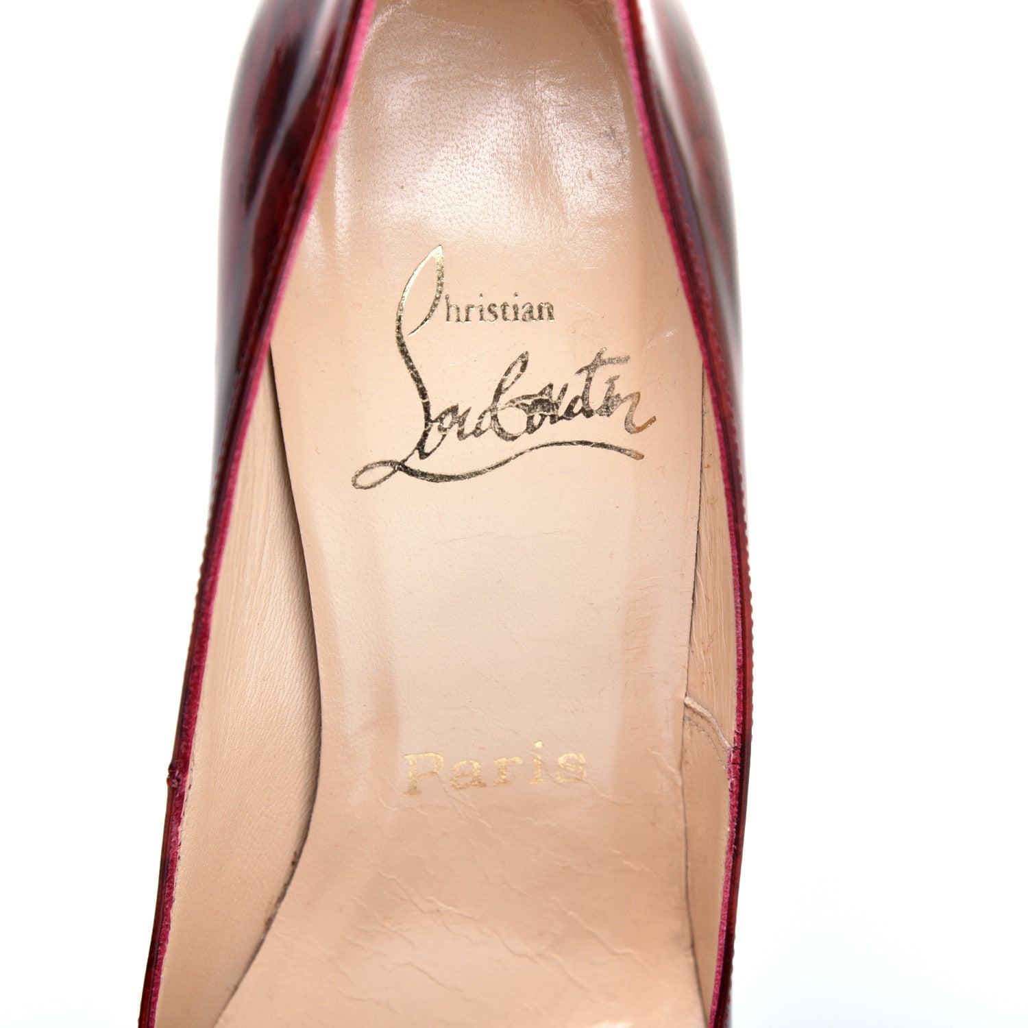 Christian Louboutin Patent Glitter Simple 100 Pumps 36 Burgundy 7 of 7