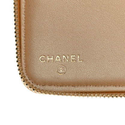Chanel Iridescent Caviar Quilted Large Zip Around Organizer Wallet Beige 6 of 9