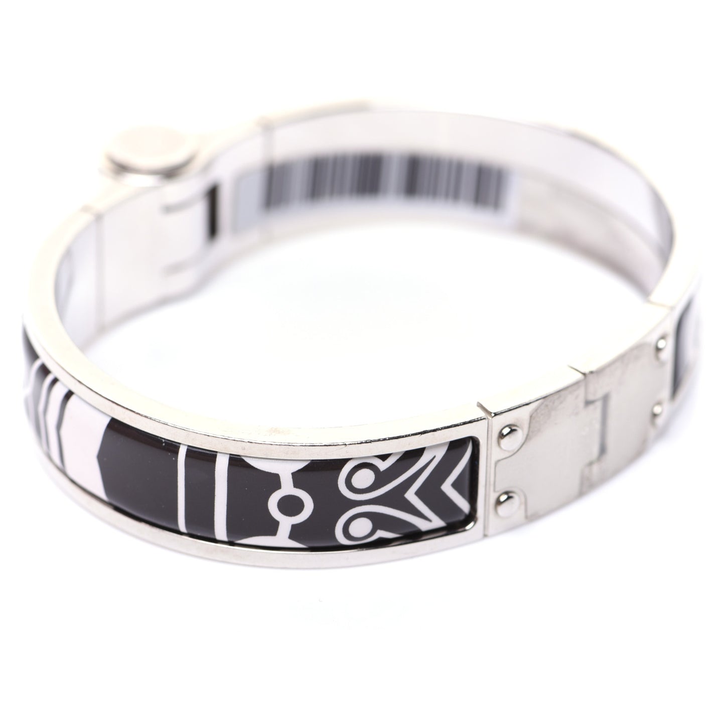 Enamel Printed Narrow Washington's Carriage Tattoo Hinged Bracelet S Faux Gris