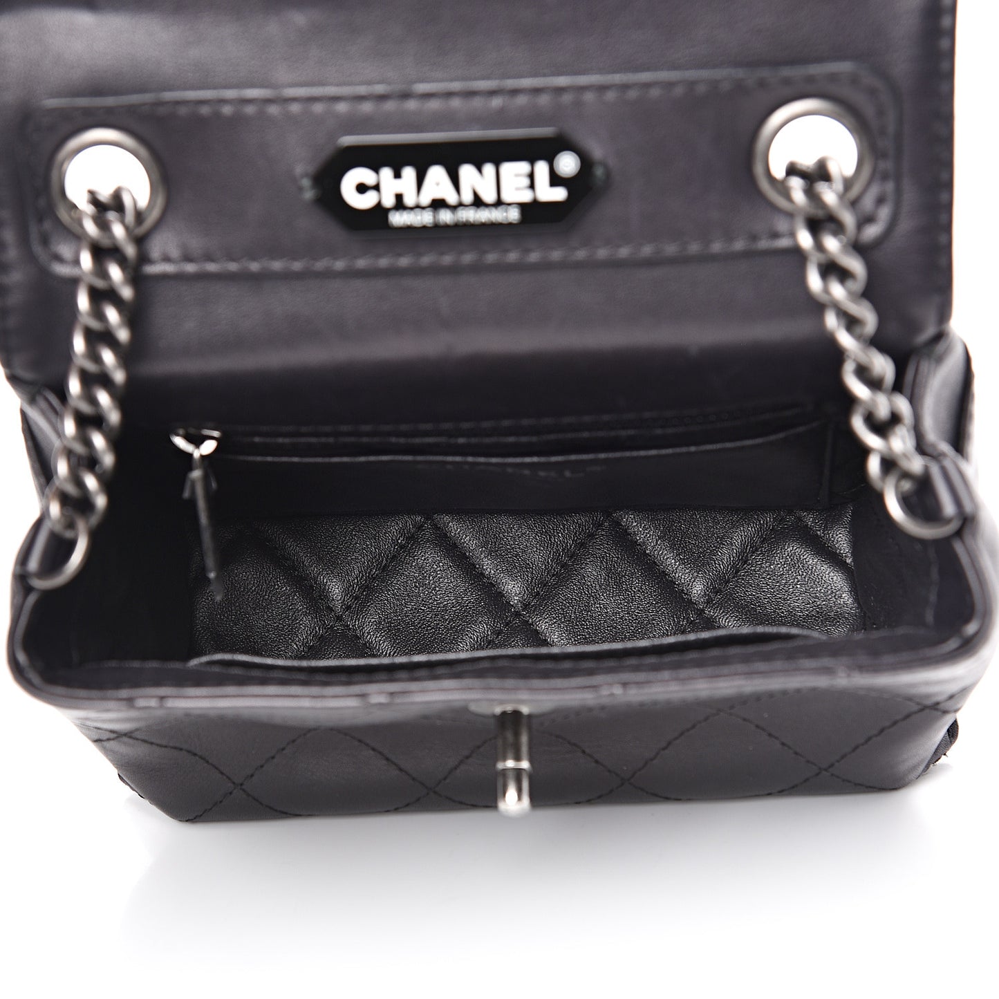 Calfskin Stitched Small Crossbody Flap Black