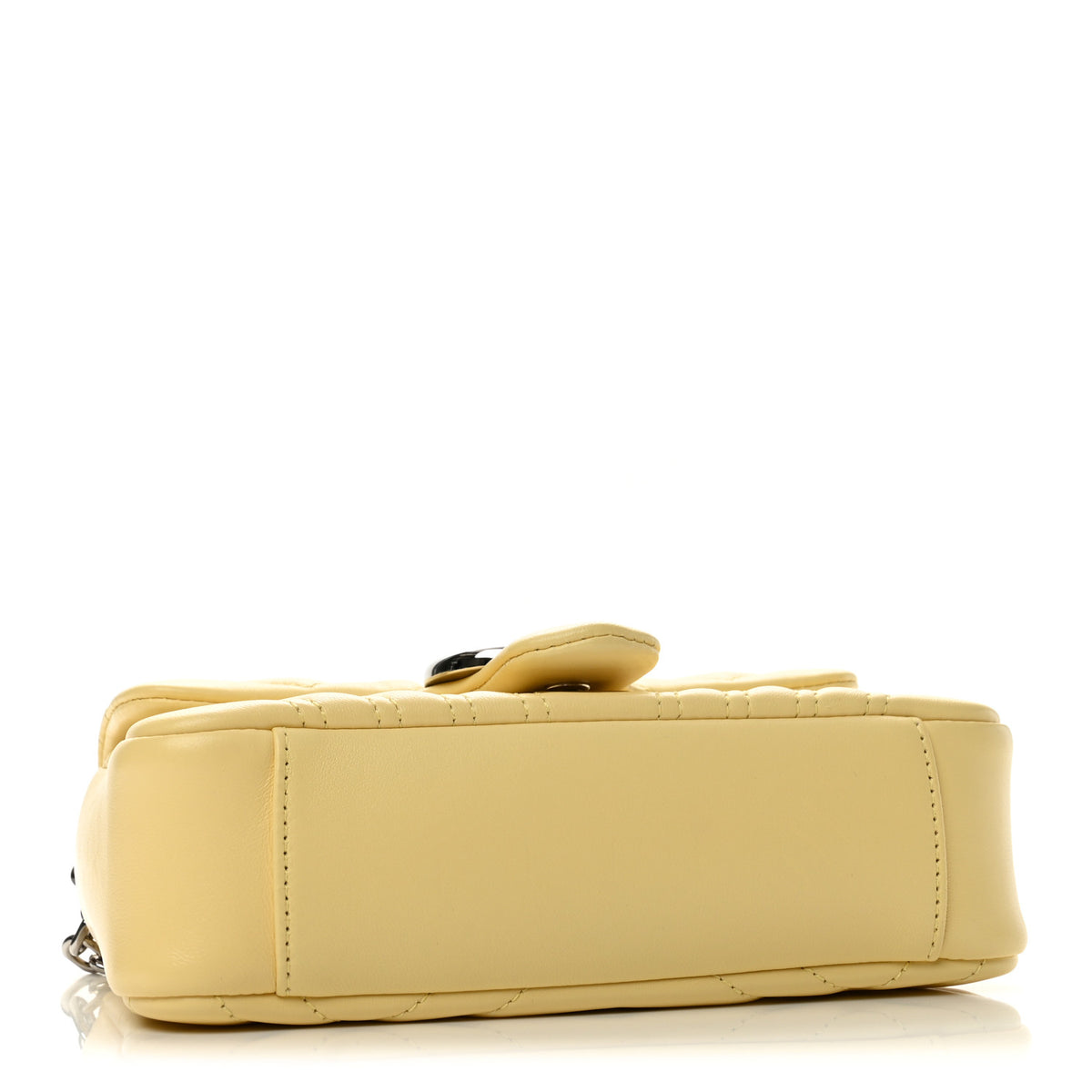 Gucci Lambskin Matelasse Small GG Marmont Shoulder Bag Yellow 4 of 12