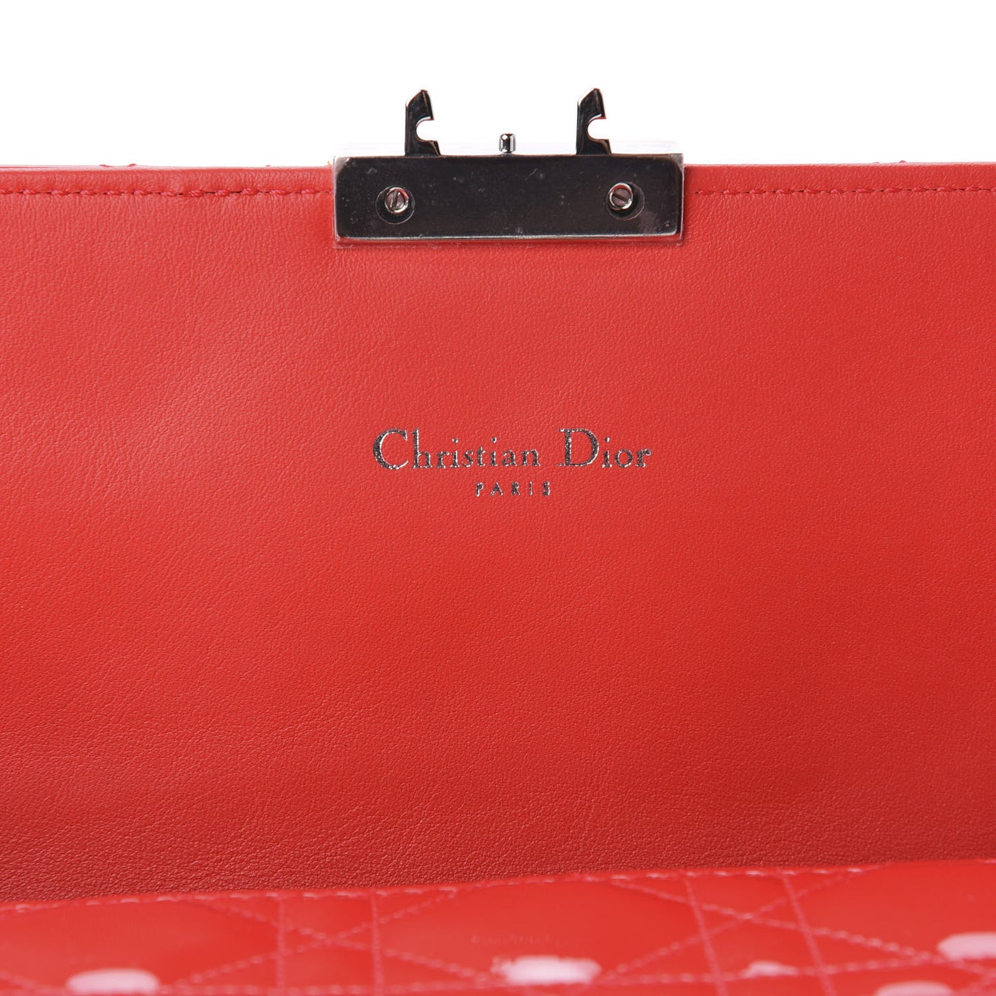Patent Cannage Miss Dior Promenade Pouch Red