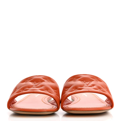 Louis Vuitton Lambskin Embossed Monogram Revival Flat Mules 36 Orange 3 of 9