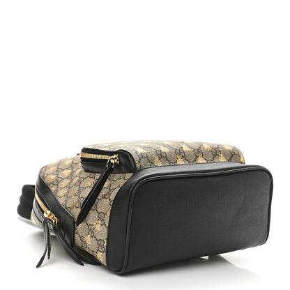 Gucci GG Supreme Monogram Bees Print Small Day Backpack Beige Oro Black 4 of 14