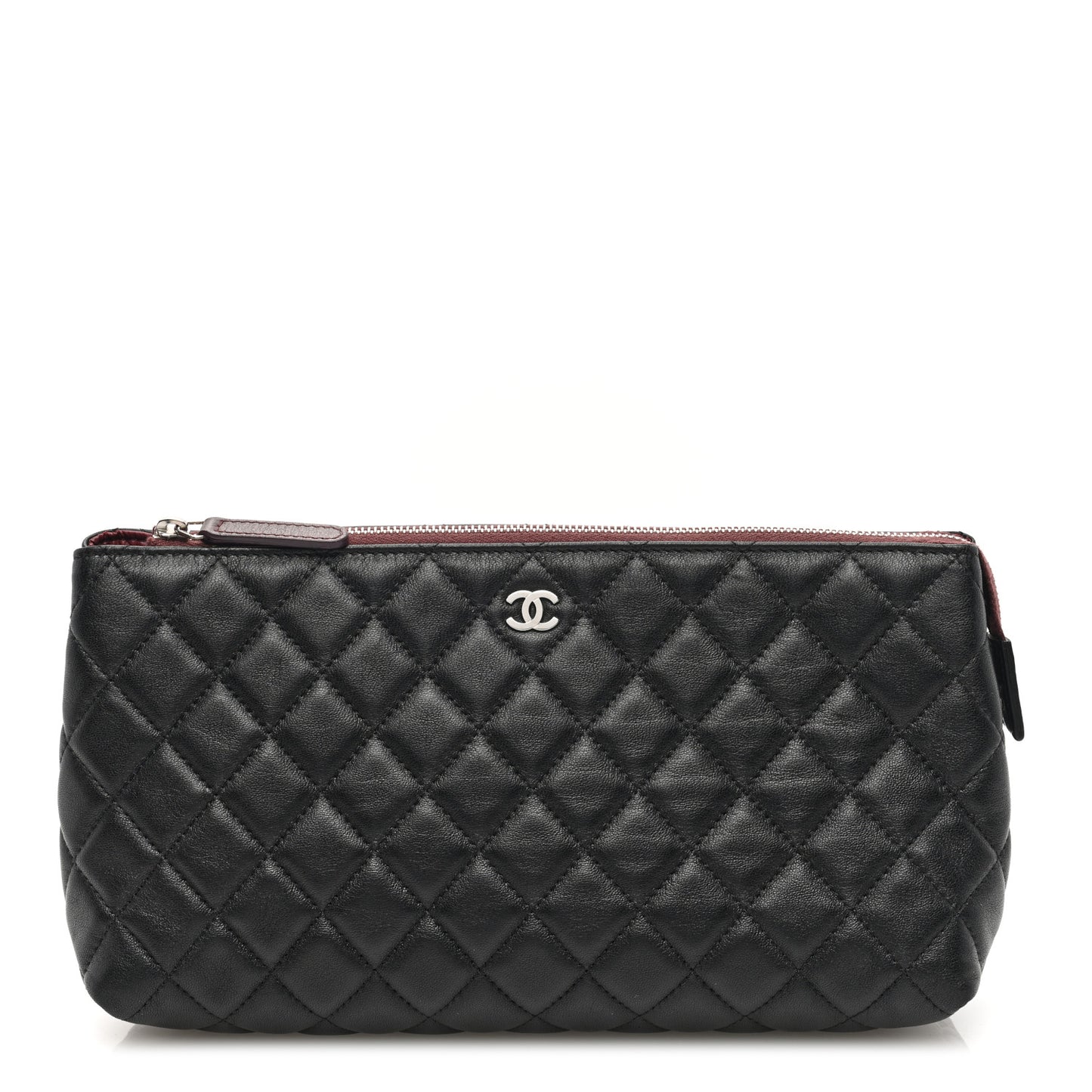 Lambskin Quilted Cosmetic Case Black