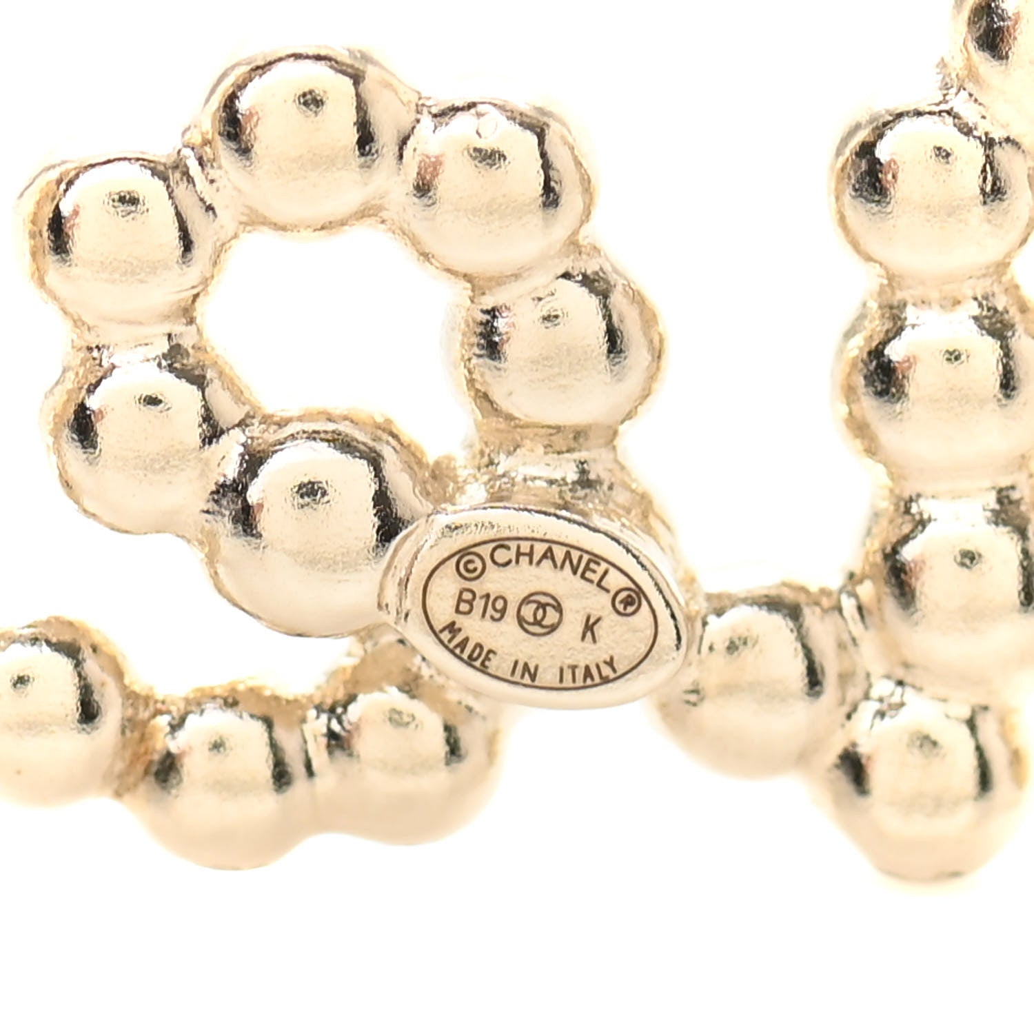 Chanel Metal Glass Swirling Pearls Brooch Pin Gold 4 of 4