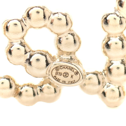 Chanel Metal Glass Swirling Pearls Brooch Pin Gold 4 of 4