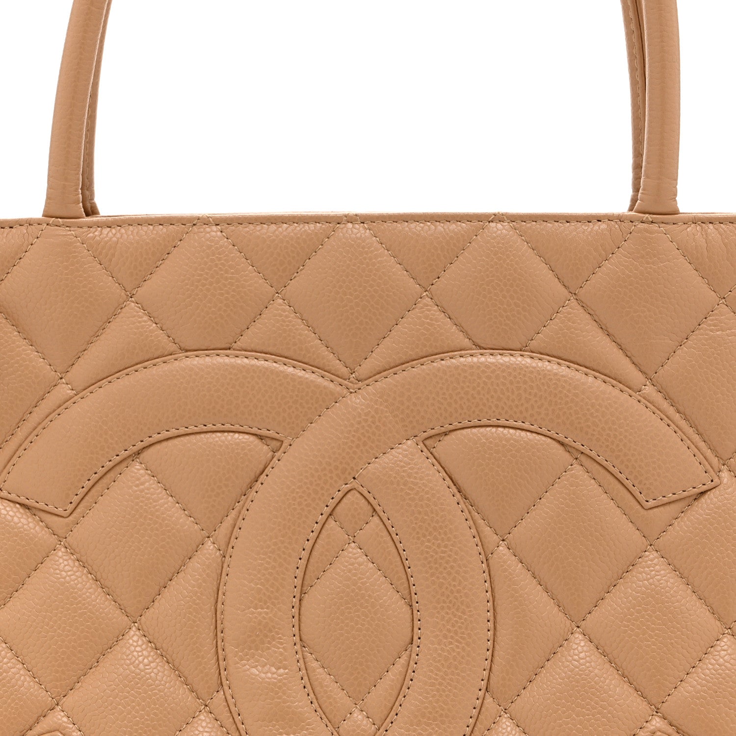 Chanel Caviar Quilted Medallion Tote Beige 8 of 10