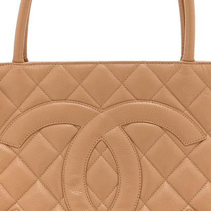 Chanel Caviar Quilted Medallion Tote Beige 8 of 10