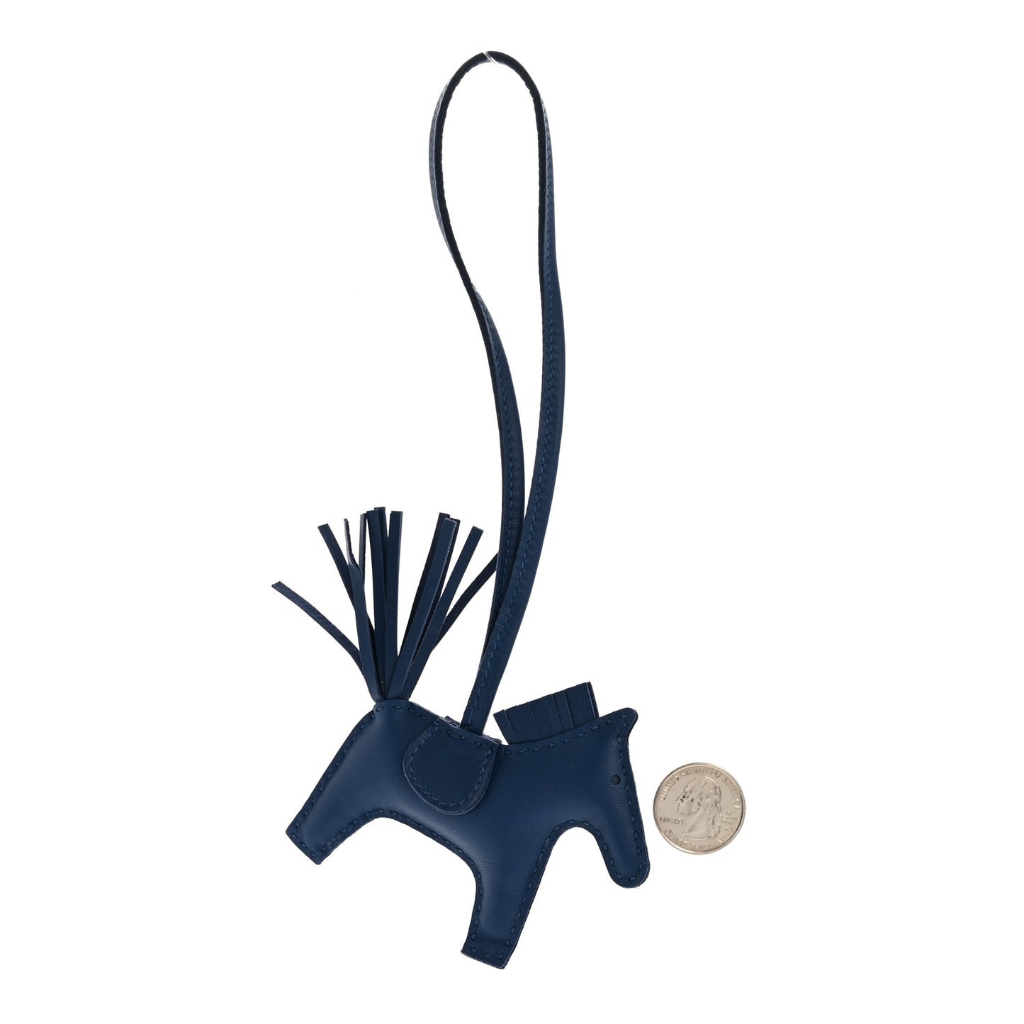 Milo Lambskin Grigri Rodeo Horse Bag Charm PM Bleu Tie