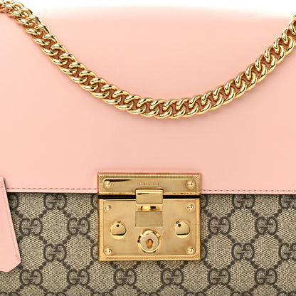 Gucci GG Supreme Monogram Calfskin Medium Padlock Shoulder Bag Beige Perfect Pink 8 of 10