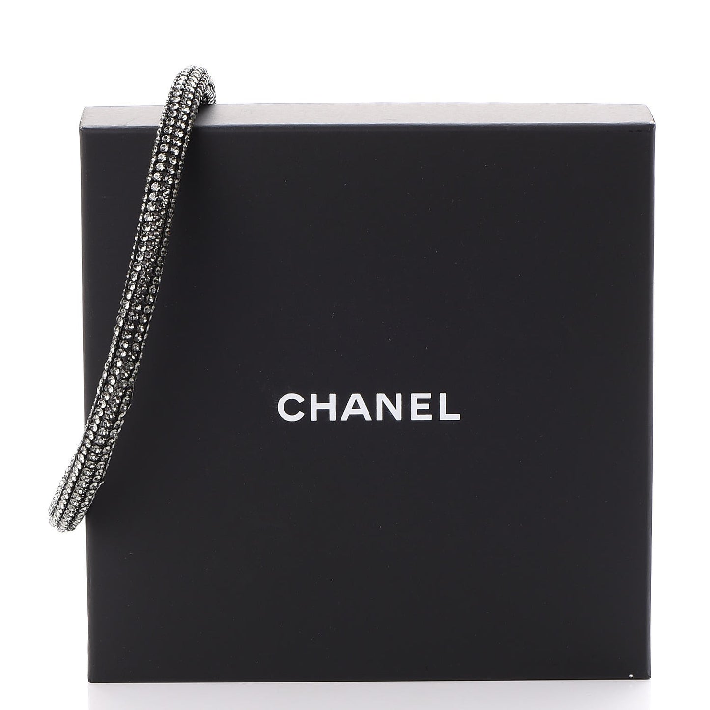 Crystal CC Logo Choker Necklace Dark Grey
