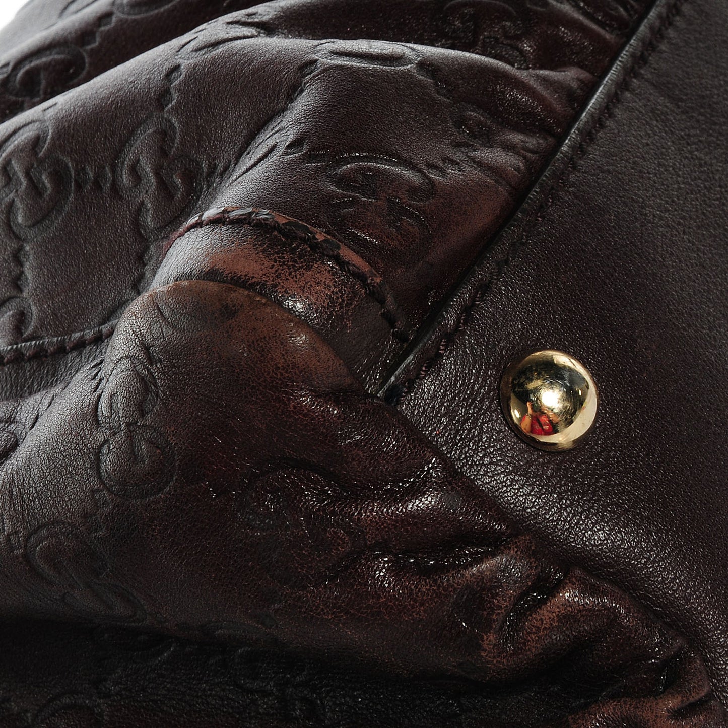 Guccissima D Gold Large Shoulder Bag Brown