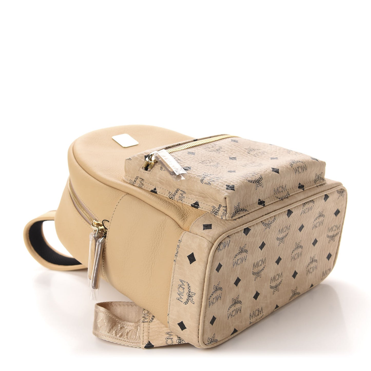 Calfskin Visetos Small Backpack Beige