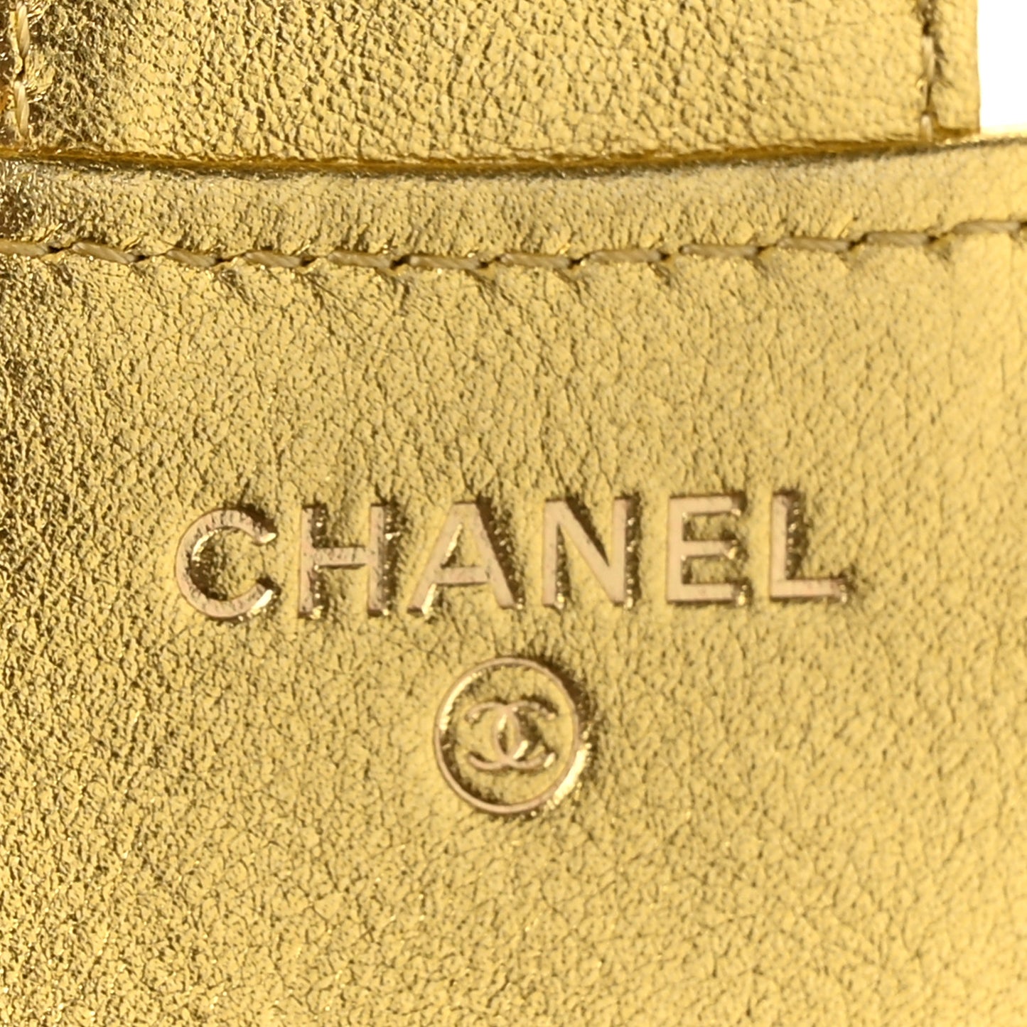 Metallic Calfskin Crocodile Embossed Cocodile Compact Flap Wallet Gold