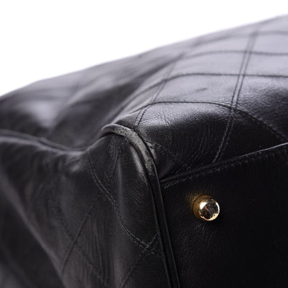 Chanel Calfskin Diamond Stitched Duffle Bag Black 14 of 23