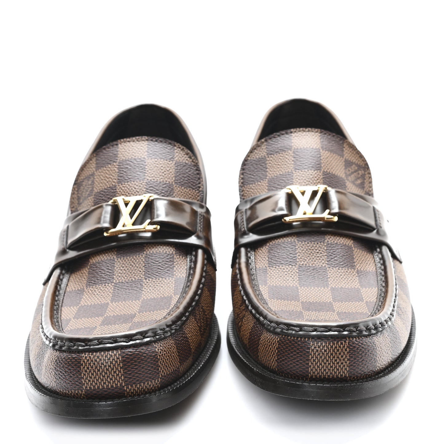 Damier Ebene Calfskin Mens Major Loafers 10