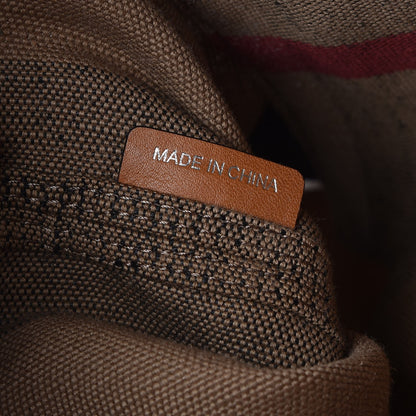 Burberry Canvas Mega Check Medium Ashby Hobo Saddle Brown 8 of 10