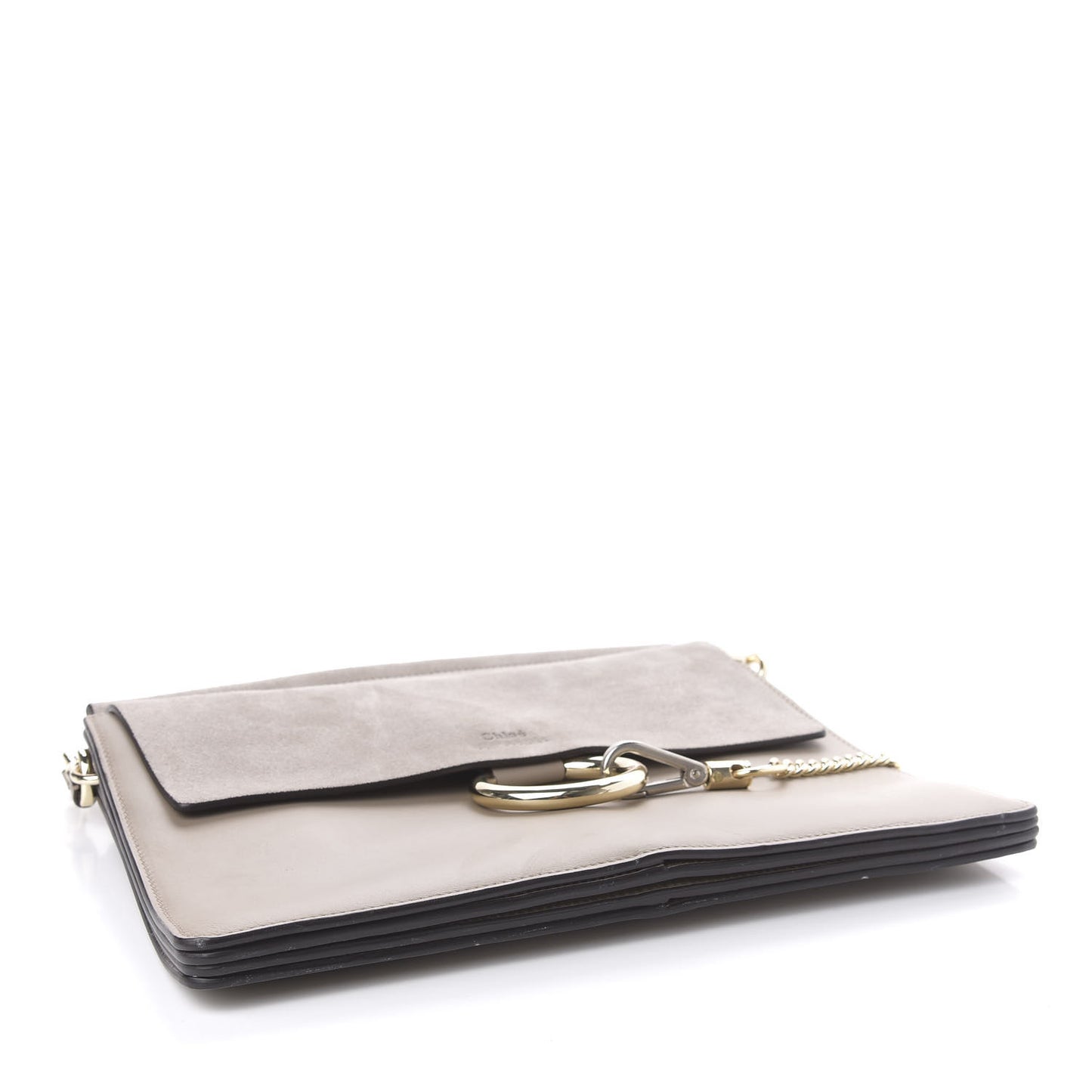 Calfskin Suede Medium Faye Shoulder Bag Motty Grey