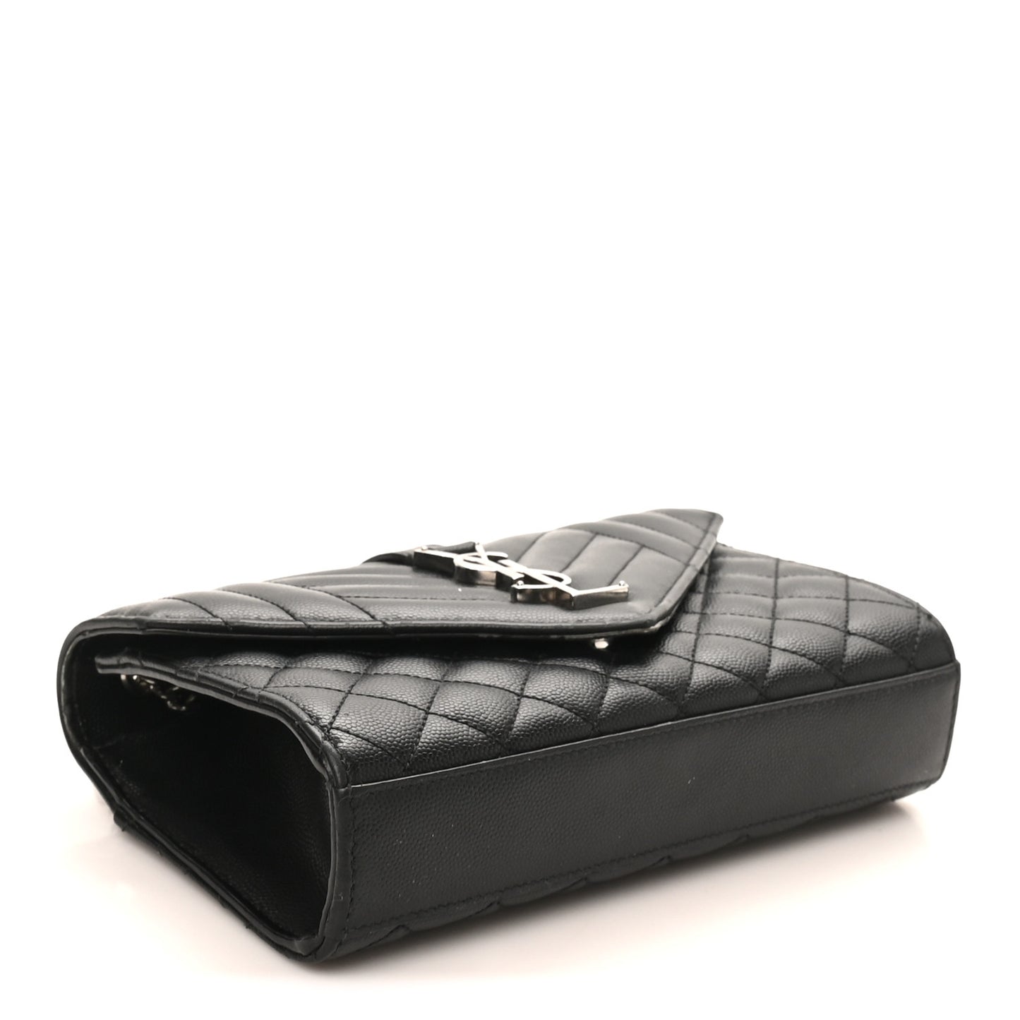 Grain De Poudre Textured Mixed Matelasse Triquilt Small Monogram Satchel Black