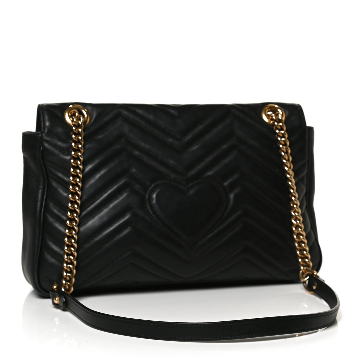 Calfskin Matelasse Medium GG Marmont Shoulder Bag Black