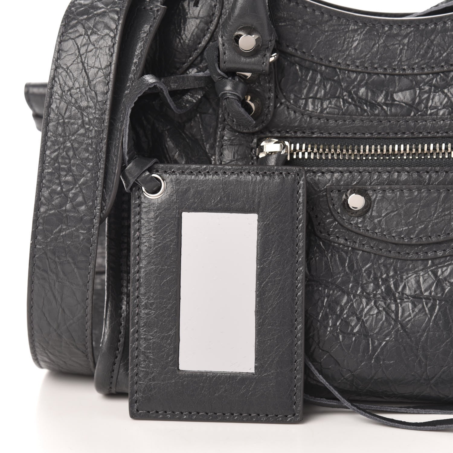 Balenciaga Agneau Classic Silver Hardware Mini City Gris Fossile 11 of 12