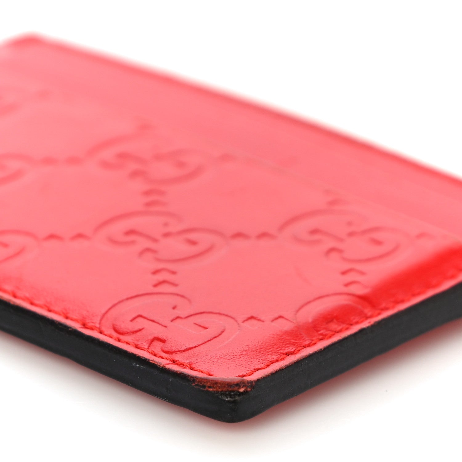 Gucci Guccissima Card Holder Red 9 of 17