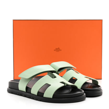 Hermes Epsom Womens Chypre Sandals 36.5 Vert Jade 9 of 9
