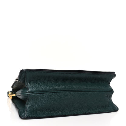 Prada Vitello Daino Double Strap Flap Crossbody Billardo 4 of 9