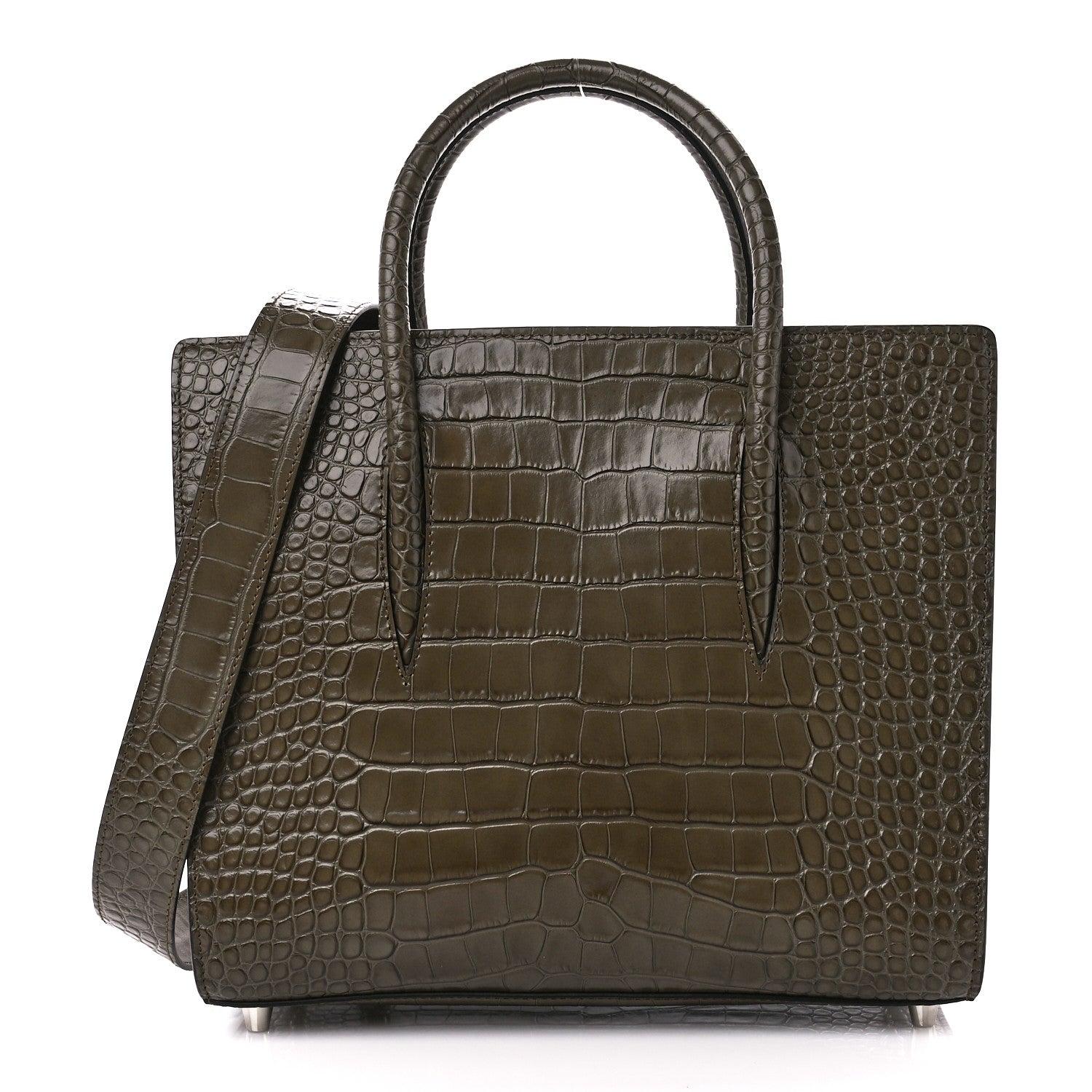 Christian Louboutin Calfskin Crocodile Embossed Medium Paloma Silex 1 of 13